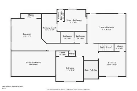 Floorplan - 2400 Compton Pl, Suwanee, GA 30024 photo 3 of 3