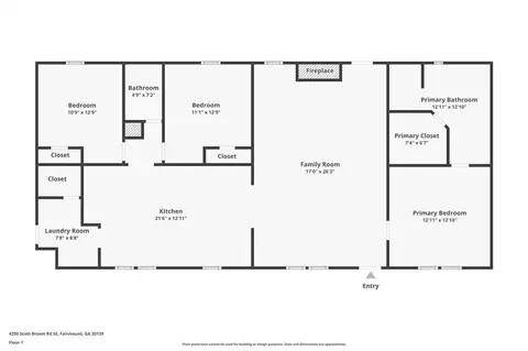 Floorplan - 4250 Scott Brown Rd SE, Fairmount, GA 30139 photo 1 of 1