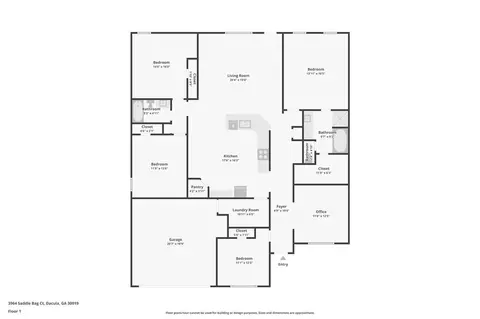 Floorplan - 3964 Saddle Bag Ct, Dacula, GA 30019 photo 1 of 1