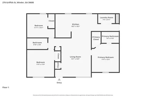 Floorplan - 270 Griffith St, Winder, GA 30680 photo 1 of 1