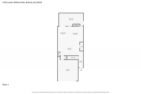 Floorplan - 1192 Lanier Willow Path, Buford, GA 30518 photo 1 of 3