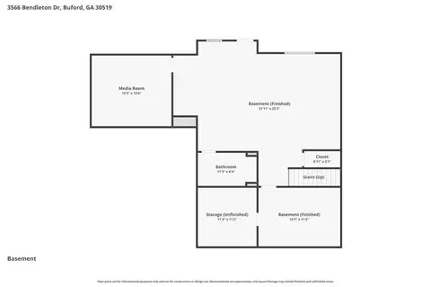 Floorplan - 3566 Bendleton Dr, Buford, GA 30519 photo 1 of 3