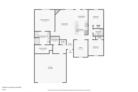 Floorplan - 308 Katie Ln, Commerce, GA 30529 photo 1 of 1