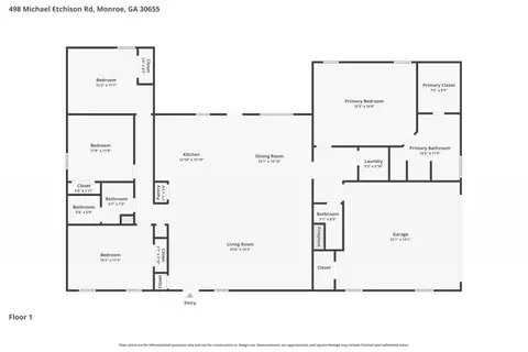 Floorplan - 498 Michael Etchinson Rd, Monroe, GA 30655 photo 1 of 1