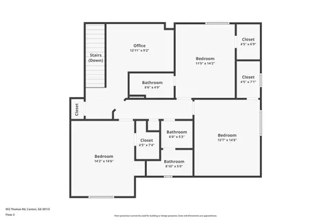 Floorplan - 952 Thomas Rd, Canton, GA 30115 photo 2 of 5