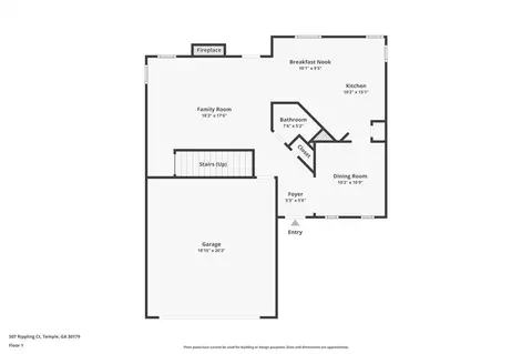 Floorplan - 507 Rippling Ct, Temple, GA 30179 photo 1 of 3