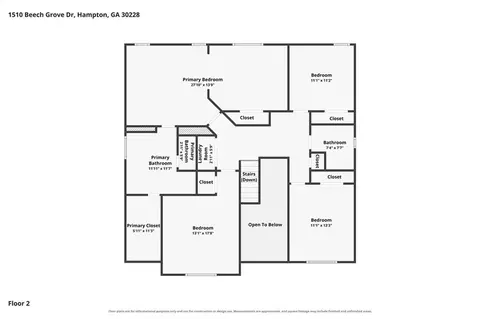 Floorplan - 1510 Beech Grove Dr, Hampton, GA 30228 photo 2 of 3