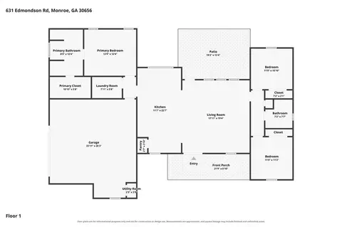 Floorplan - 631 Edmondson Rd, Monroe, GA 30656 photo 1 of 1