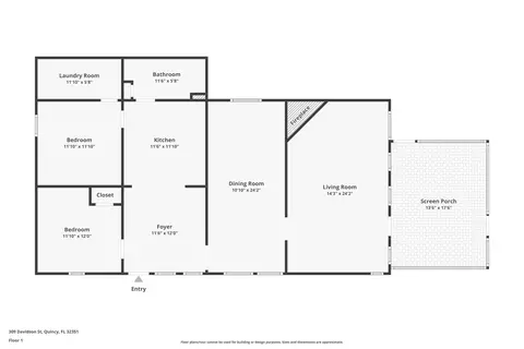 Floorplan - 309 Davidson St, Quincy, FL 32351 photo 1 of 1