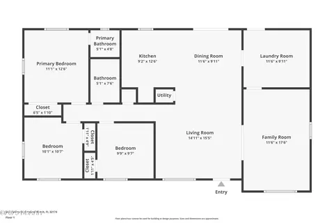 Floorplan - 345 Collins St, Ormond Beach, FL 32174 photo 1 of 1