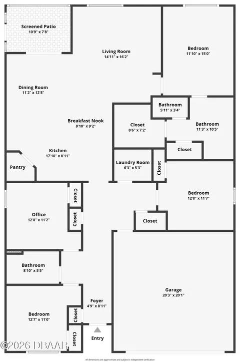 Floorplan - 1813 Myrtlebrooke Dr, Edgewater, FL 32141 photo 1 of 2