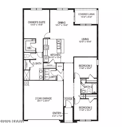 Floorplan - 1630 Houmas St, Ormond Beach, FL 32174 photo 1 of 1