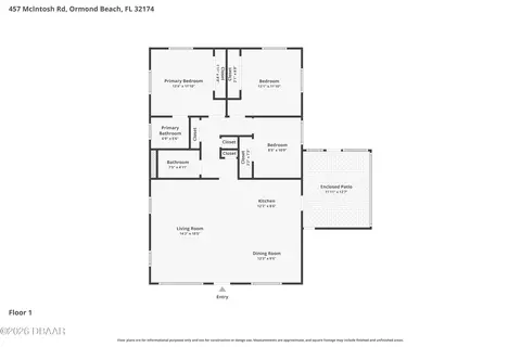 Floorplan - 457 Mcintosh Rd, Ormond Beach, FL 32174 photo 1 of 1