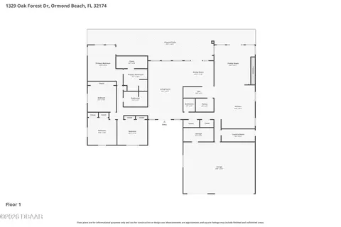 Floorplan - 1329 Oak Forest Dr, Ormond Beach, FL 32174 photo 1 of 1