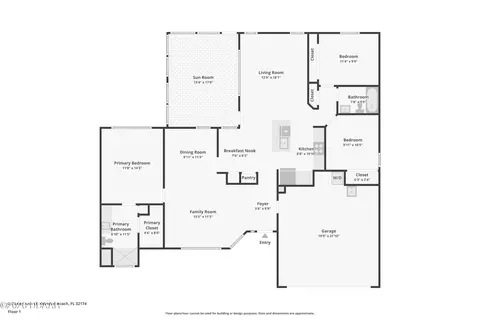 Floorplan - 2 Queen Ann Ct, Ormond Beach, FL 32174 photo 1 of 1