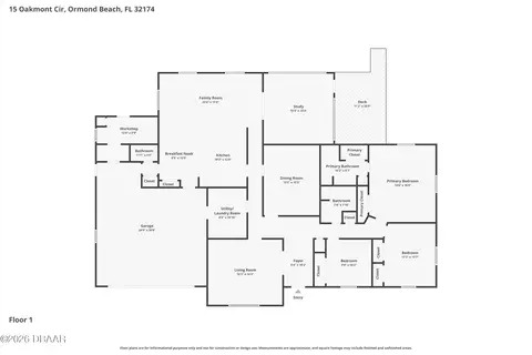 Floorplan - 15 Oakmont Cir, Ormond Beach, FL 32174 photo 1 of 1