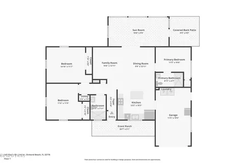 Floorplan - 160 Ponce De Leon Dr, Ormond Beach, FL 32176 photo 1 of 1