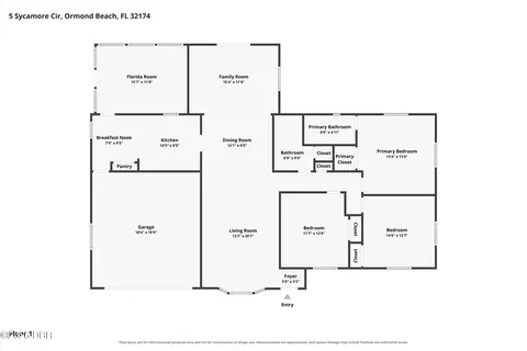 Floorplan - 5 Sycamore Cir, Ormond Beach, FL 32174 photo 1 of 1