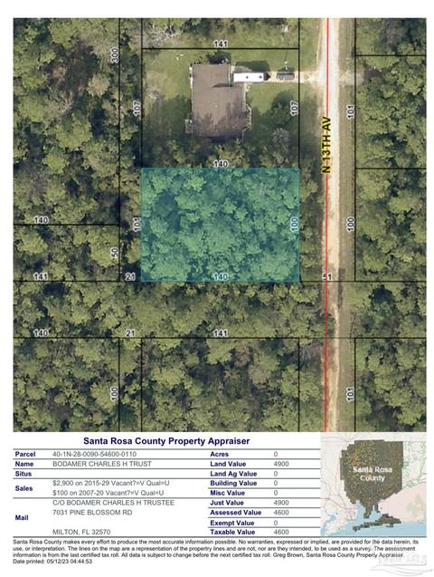 lot S 11 12 N 13th Ave, Milton, FL 32583
