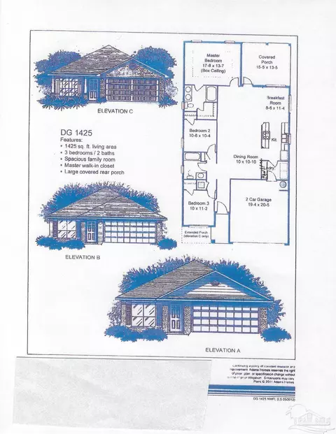 Floorplan - 1763 Leigh Loop #LOT 17E, Cantonment, FL 32533 photo 1 of 1