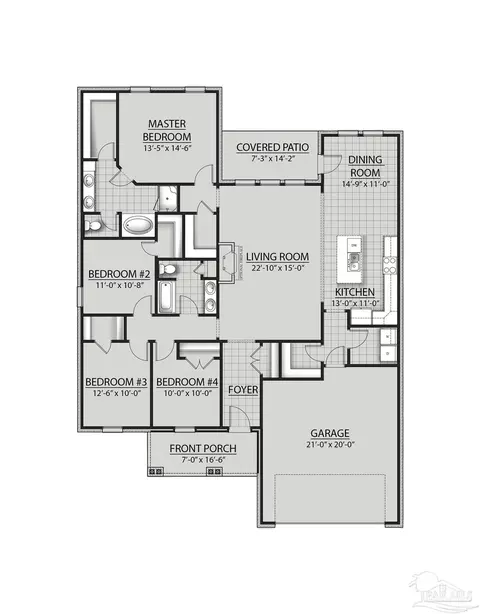 Floorplan - 5371 Adeline Cir 9-c #9-C ( ), Pace, FL 32571 photo 1 of 1