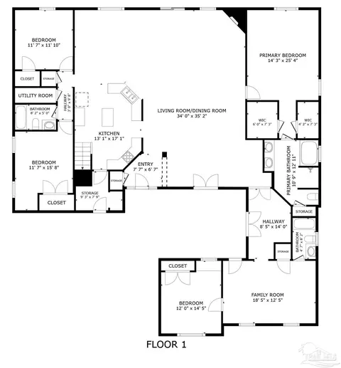 Floorplan - 5669 Als Way, Milton, FL 32583 photo 1 of 2