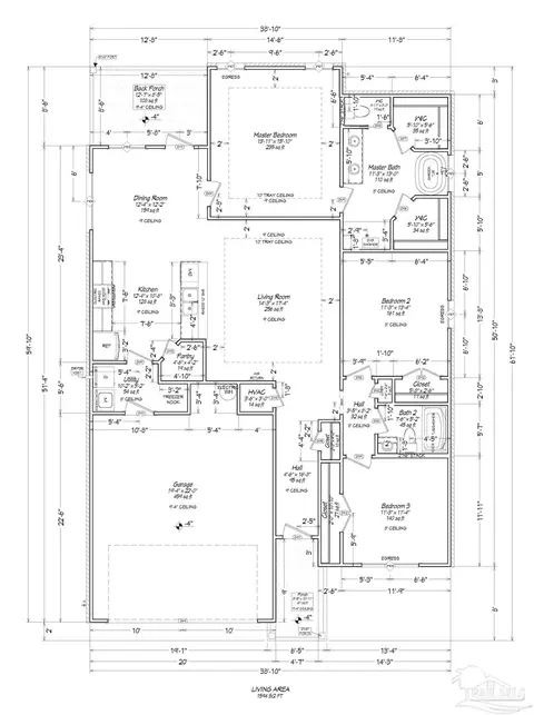 Floorplan - 7721 Piper Cir, Milton, FL 32583 photo 1 of 2