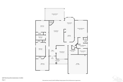 Floorplan - 2407 Pine Forest Rd, Cantonment, FL 32533 photo 1 of 1