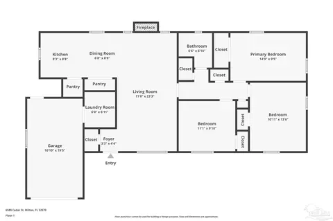Floorplan - 6589 Cedar St, Milton, FL 32570 photo 1 of 1