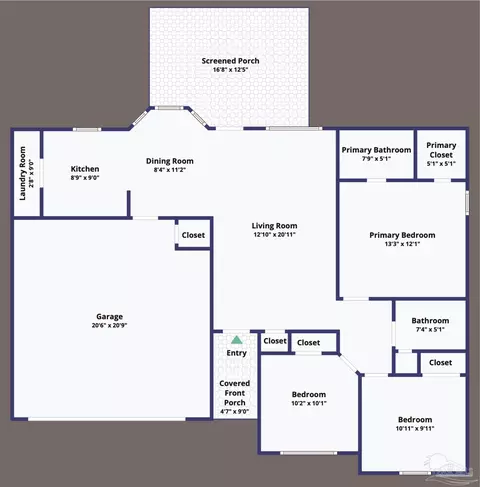 Floorplan - 4536 Arcadia St, Milton, FL 32583 photo 1 of 1