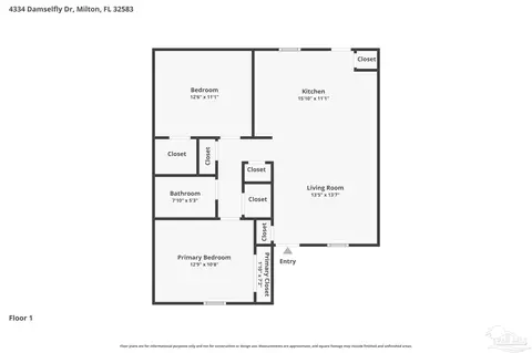 Floorplan - 4334 Damselfly Dr, Milton, FL 32583 photo 1 of 1