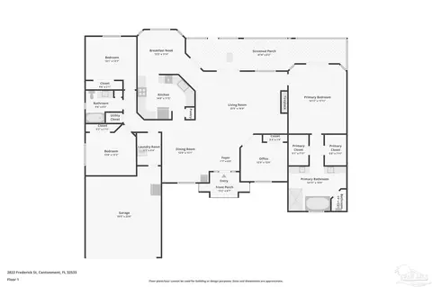 Floorplan - 2822 Frederick St, Cantonment, FL 32533 photo 1 of 1