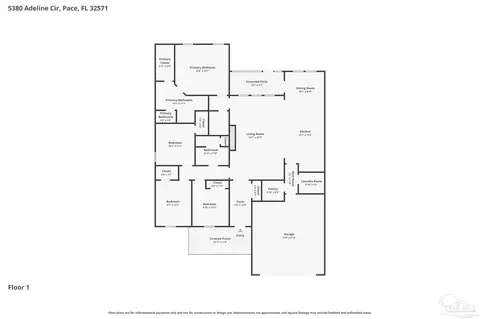 Floorplan - 5380 Adeline Cir, Pace, FL 32571 photo 1 of 1