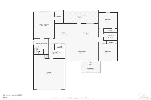 Floorplan - 4942 Guernsey Rd, Pace, FL 32571 photo 1 of 1
