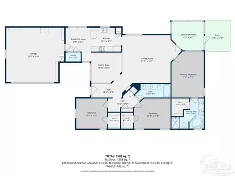Floorplan - 610 Hanley Downs Dr, Cantonment, FL 32533 photo 2 of 2