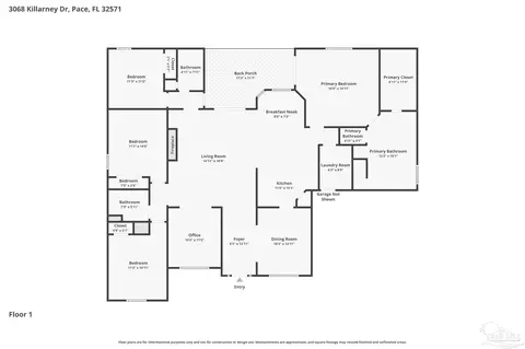 Floorplan - 3068 Killarney Dr, Pace, FL 32571 photo 1 of 1
