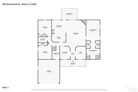 Floorplan - 4052 Buttonbush Dr, Milton, FL 32583 photo 1 of 1