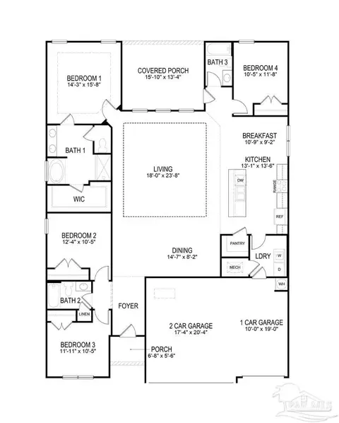 Floorplan - 8024 Silver Maple Dr, Milton, FL 32583 photo 1 of 1
