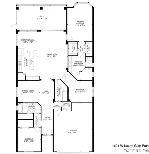 Floorplan - 1601 W Laurel Glen Path, Hernando, FL 34442 photo 1 of 2