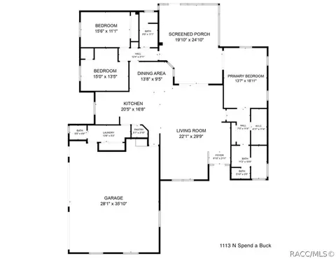 Floorplan - 1113 N Spend A Buck Dr, Hernando, FL 34442 photo 1 of 1