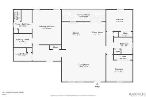 Floorplan - 922 E Hobart Ln, Hernando, FL 34442 photo 1 of 1