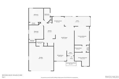 Floorplan - 3622 E Arbor Lakes Dr, Hernando, FL 34442 photo 1 of 1
