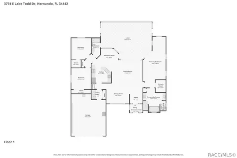 Floorplan - 3774 E Lake Todd Dr, Hernando, FL 34442 photo 1 of 1