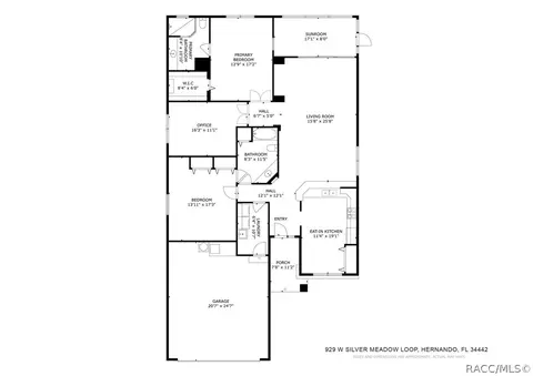 Floorplan - 929 W Silver Meadow Loop, Hernando, FL 34442 photo 1 of 1