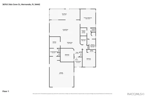Floorplan - 3676 E Ibis Cove Ct, Hernando, FL 34442 photo 1 of 1