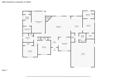 Floorplan - 3003 Colonial Cir, Crestview, FL 32536 photo 1 of 1