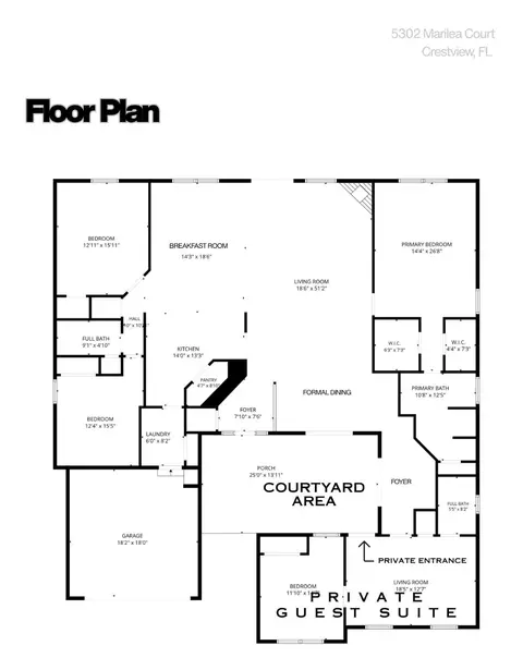 Floorplan - 5302 Marilea Ct, Crestview, FL 32536 photo 1 of 1