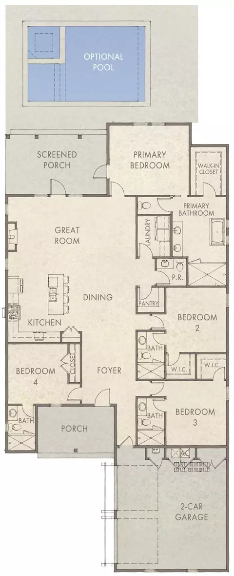 Floorplan - 30 Porter Way #LOT 66, Watersound, FL 32461 photo 1 of 1