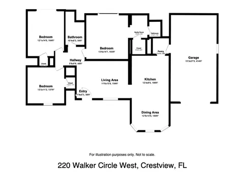 Floorplan - 220 W Walker Cir, Crestview, FL 32539 photo 1 of 1