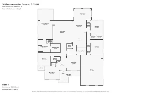 Floorplan - 503 Tournament Ln, Freeport, FL 32439 photo 1 of 2